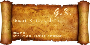 Gedai Krisztián névjegykártya